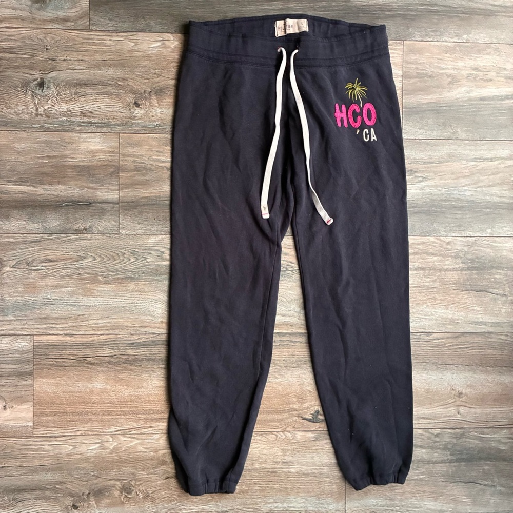 Hollister Navy Joggers with Pink Logo VINTAGE